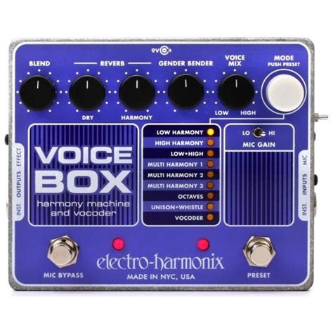 electro-harmonix voice box power supply|vocal delay pedal.